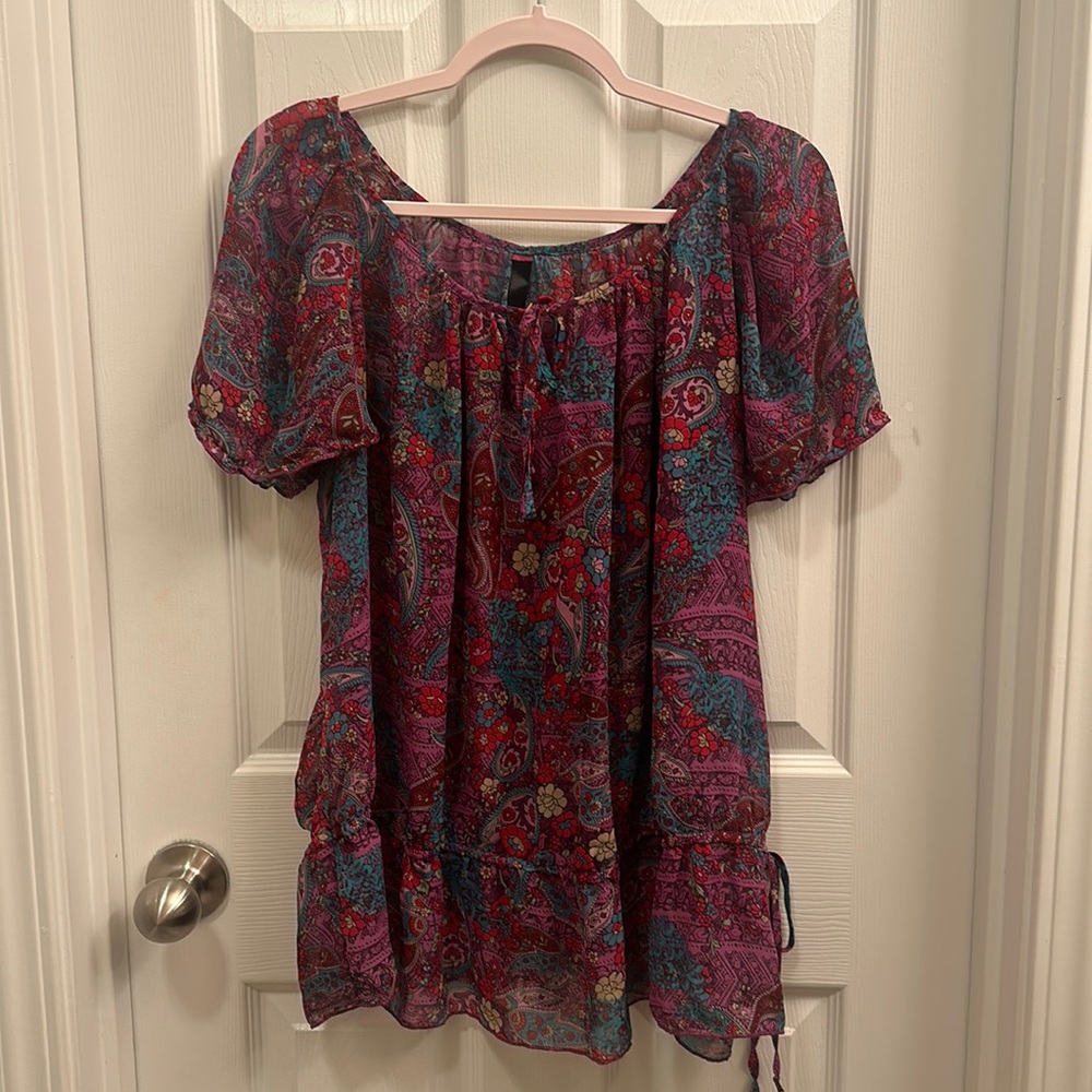 Sheer ruffle top